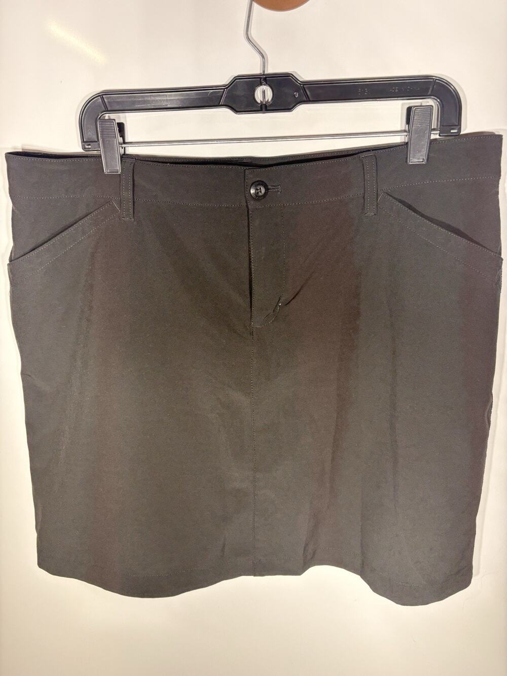 Eddie Bauer Women's Active Hiking Skort Size 14 BlackPockets Stretch Skirt Short